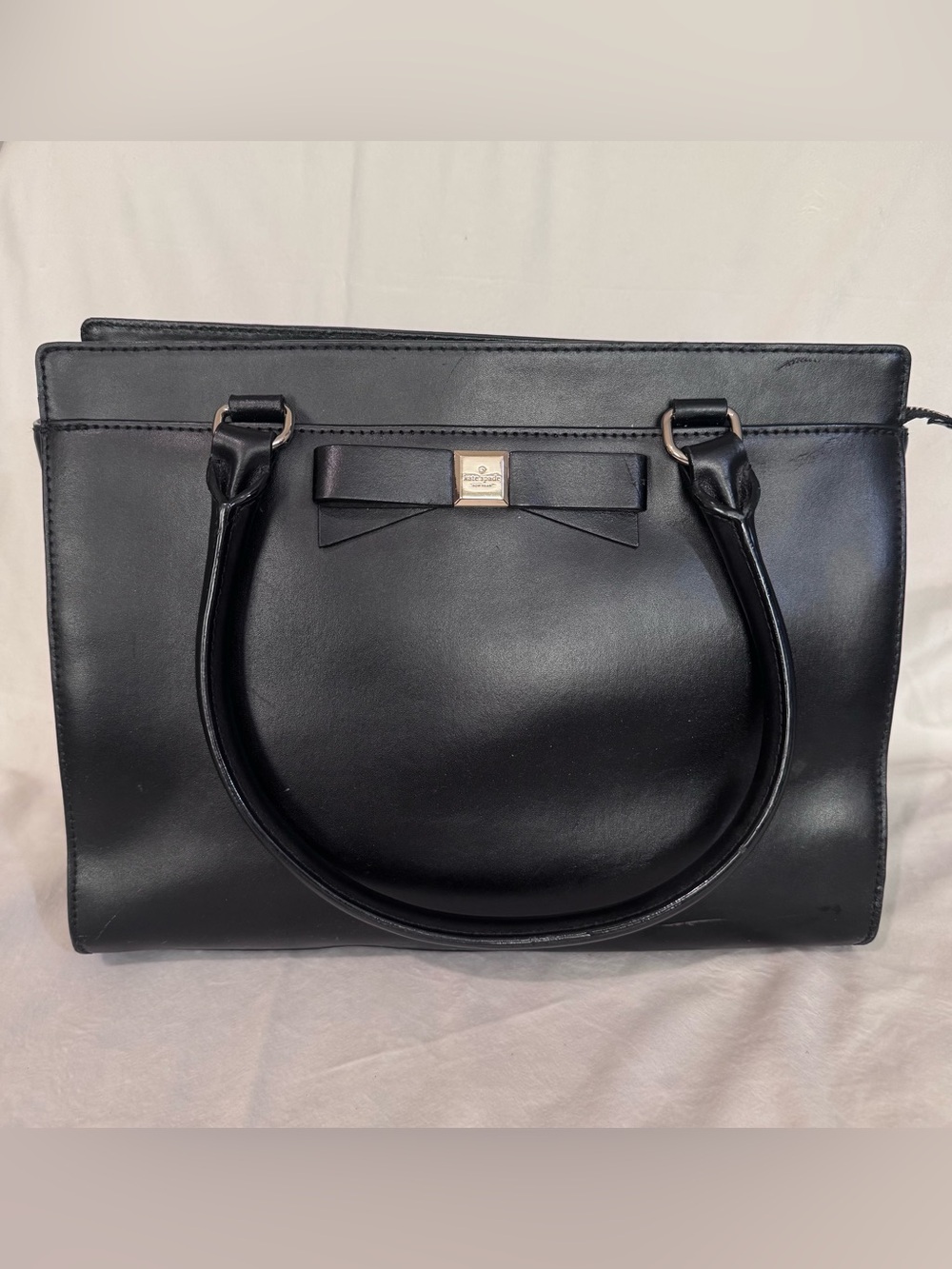 Kate Spade Montford Park Jovie Black Leather Handbag Purse Satchel Bow WKRU2815